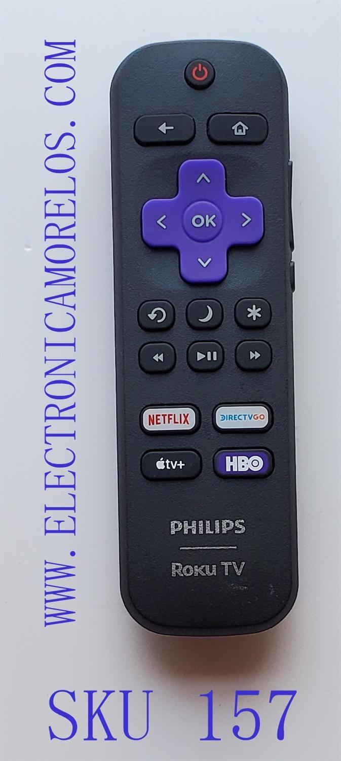 CONTROL REMOTO ORIGINAL PARA SMART TV PHILIPS ROKU ((NUEVO)) / NUMERO DE PARTE 3226001022 / RC18F-T4 / MODELOS 65PFL5765/F8 / 43PFL5765/F8 / 50PFL5765/F8 / 55PFL5765/F8